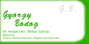 gyorgy bodog business card